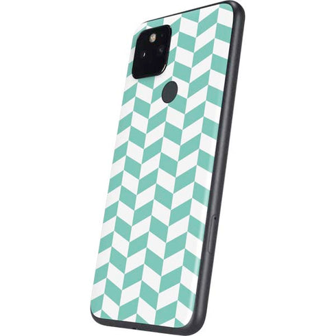 Blue White Chevron Google Pixel 5 Skin